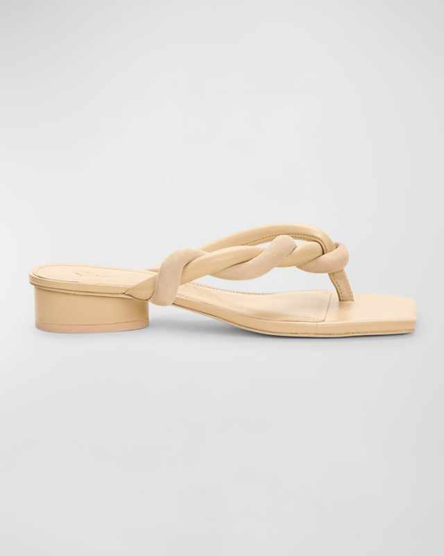 Elm Mixed Leather Twist Thong Sandals